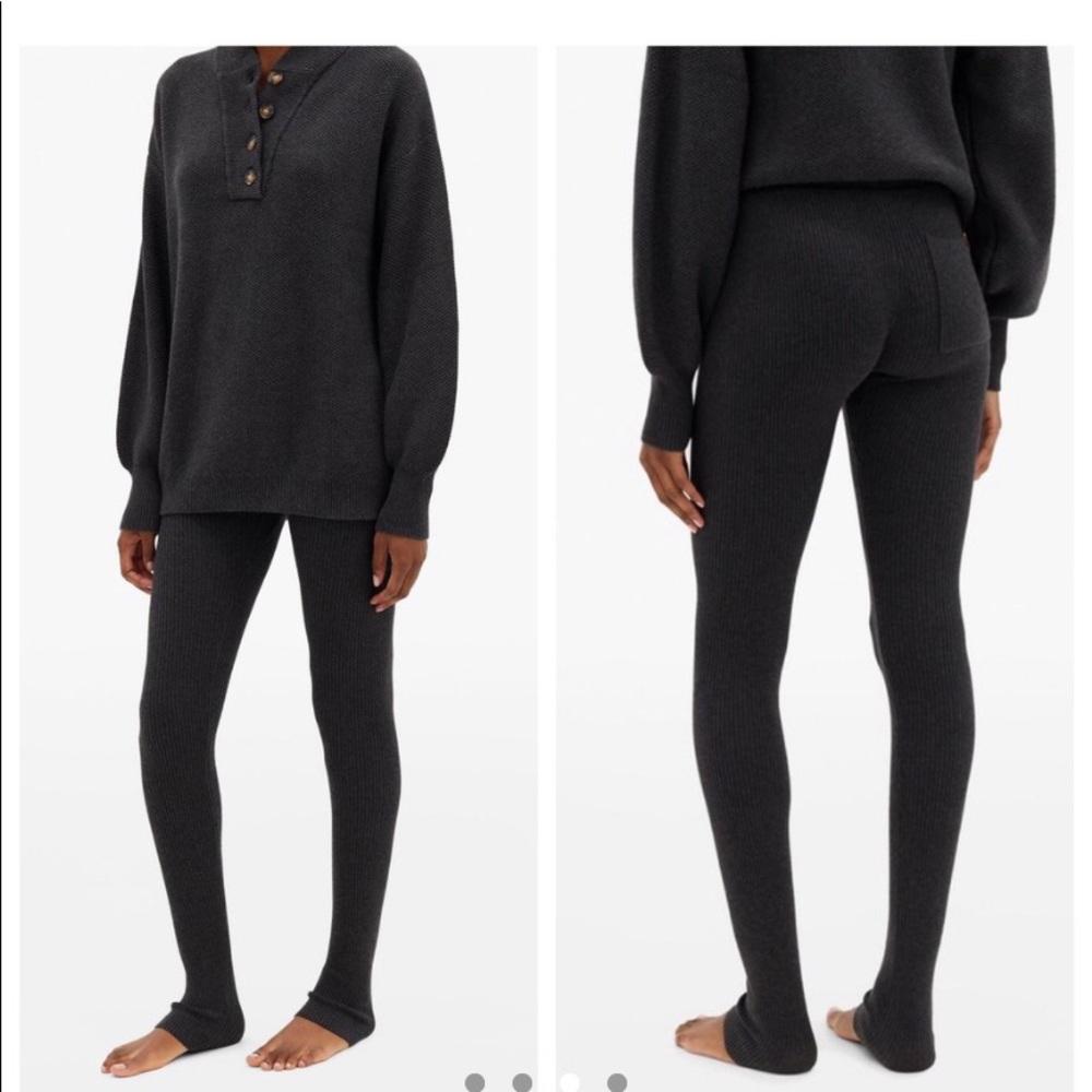 Pima and alpaca ribbed leggings